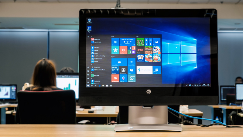 Schermo pc con Windows 10